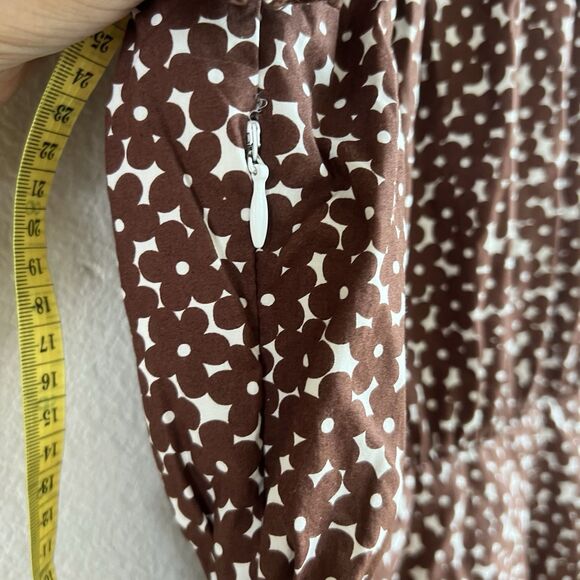 J. Crew Drop-waist cotton poplin mini dress in mocha floral Women’s Size 4 - Picture 10 of 13